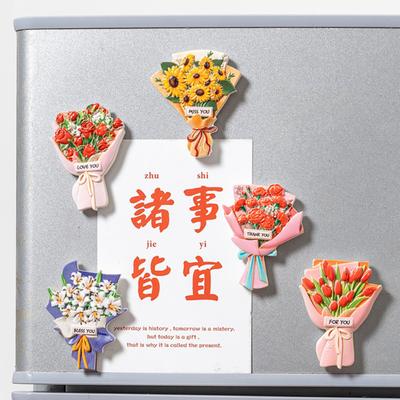 Simulierter Blumenstrauß Kühlschrankmagnet Harzblume Kühlschrankmagnet Heim Büro Küchenschrank Spind Whiteboard