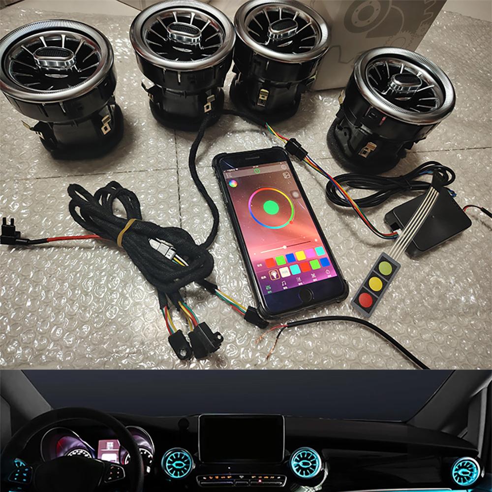 Car LED Front Dashboard Air Condition Vent Outlet Turbo Interior For Mercedes Benz V Class EQV  Vito Viano Valente Metris W447