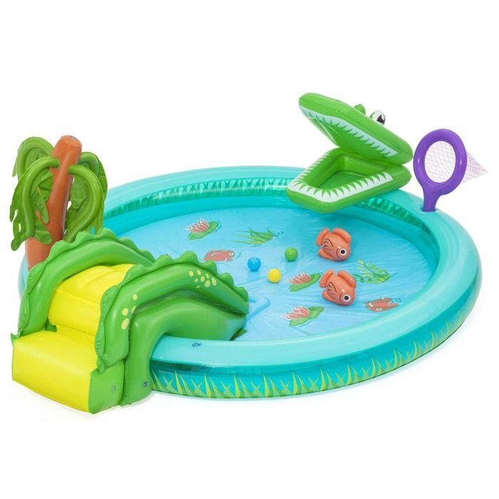 BESTWAY Aire de jeux et piscine gonflable pour enfants Crocodile Cove