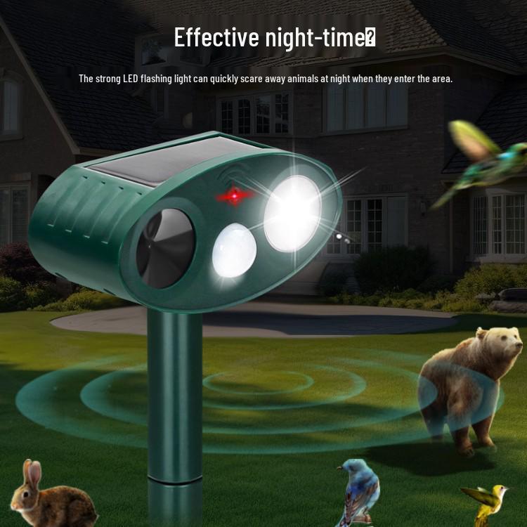 Solar Ultrasonic Animal Repeller with Infrared Sensor