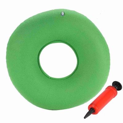 Inflatable Round Chair Pad Hip Support Hemorrhoid Seat Cushion With Pump(Green)