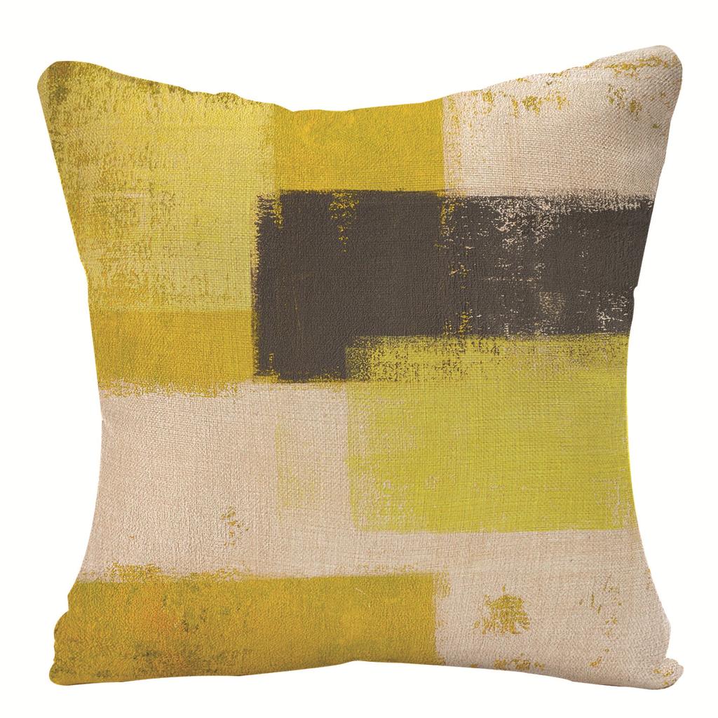 Home Oil Painting Geometric Abstract Pillow Case Sofa Pillow Cushion Cover