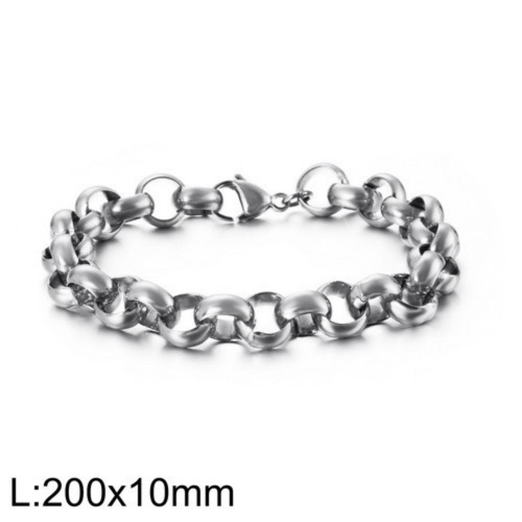 O-shaped Round Stainless Steel Bracelet Men and Women Punk Style Chain