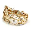 Vintage Gold Color Luxury Women's Ring Creative Wide Fine Imitation Crystal   Line Jewelry Accessories