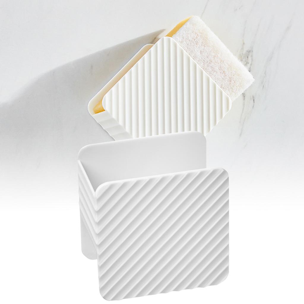 Dish Sponge Holder Multifunctional Storage Drain Rack for Kitchen Sink Plastic Dishwashing Scrubber