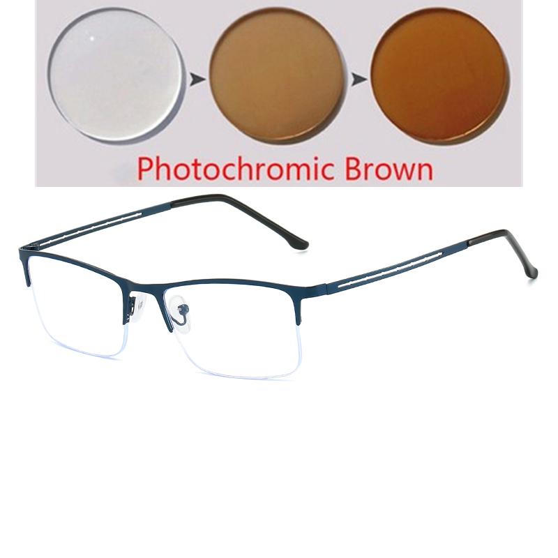 Half Frame Square Nearsighted Glasses For Women Men Fashion Shortsighted Optical Spectacles With Prescritpion -0.5 -0.75 To -6.0