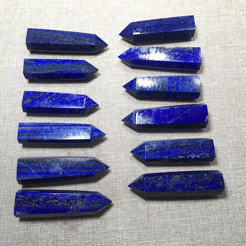 Natural Rock Lapis Lazuli Quartz Crystal Stone Point Healing Wand Dark Blue Gift Unique And Educational Healing Crystal
