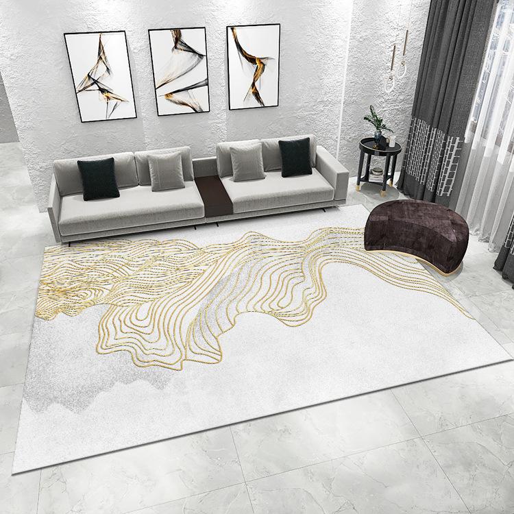 Irregular Line Decor Carpet Modern Home Living Room Decor Mat Nordic Style Non-slip and Cooling Rug for Study Bedroom Balcony