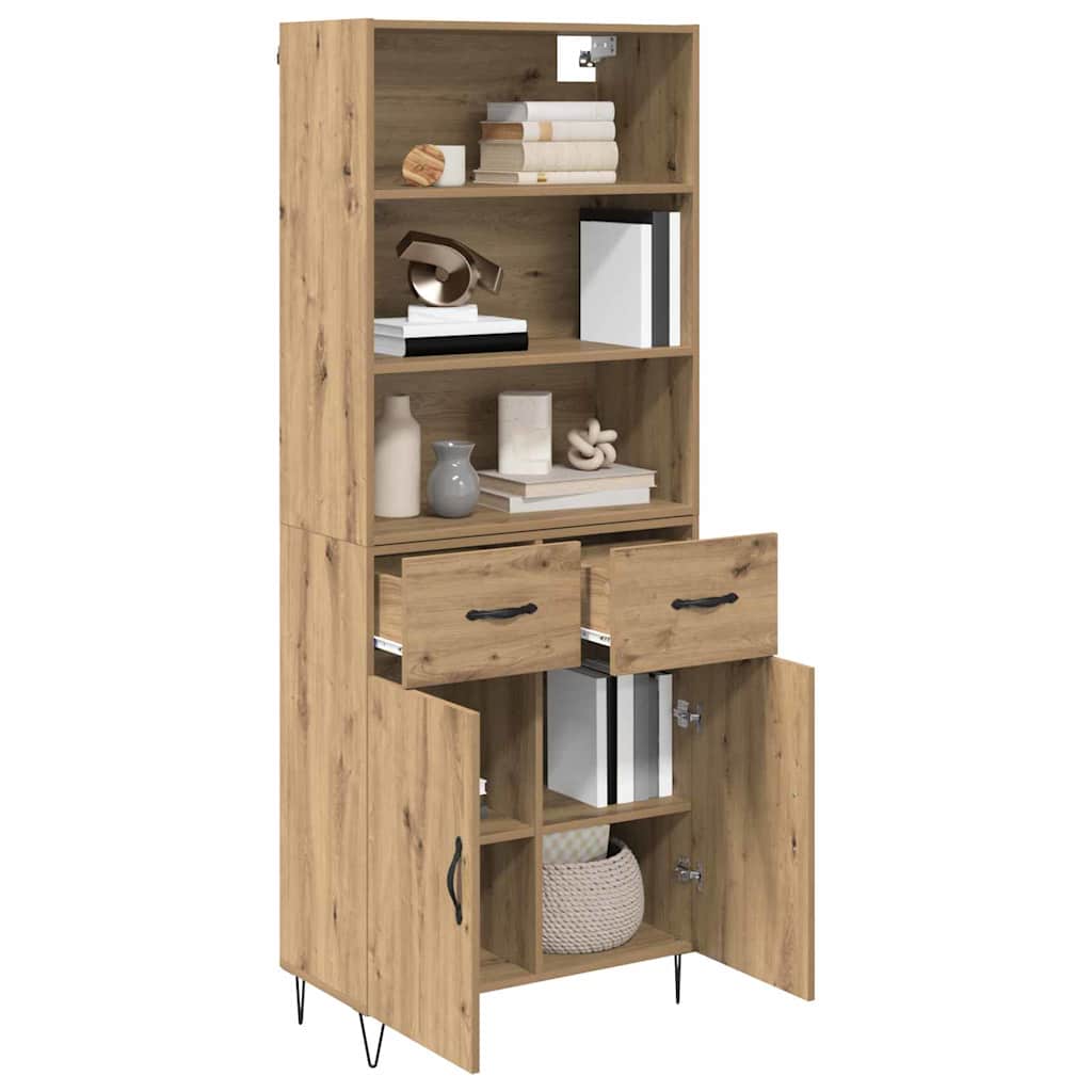 Highboard with Drawers 2 pcs Artisan Oak Wood Based Material
