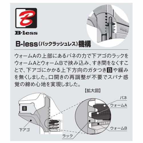 Lobtex Hybrid Adjustable Wrench X W-ZERO UM36XGB, Total Length 250mm