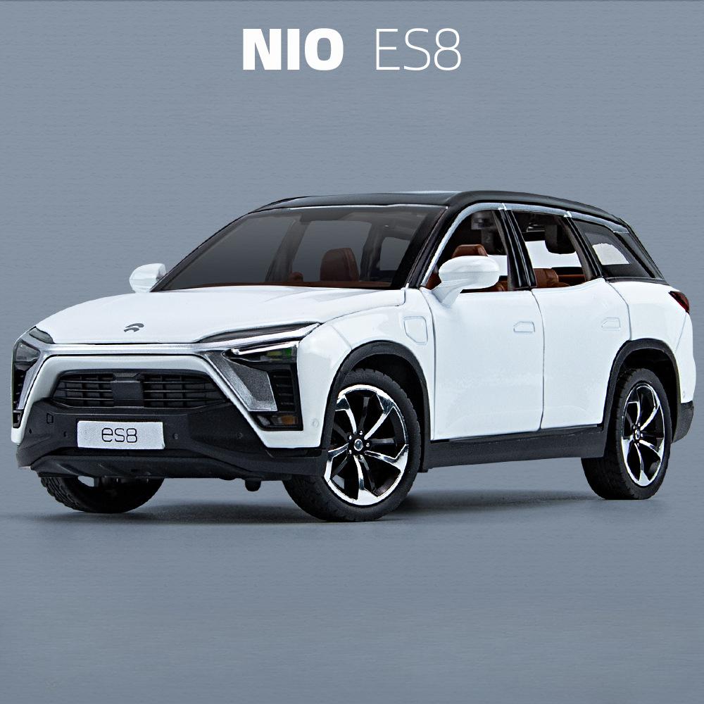 1:24 Scale NIO ES8 Great Wall POER SUV Cars Models Toys Alloy Diecast New Energy Vehicles with Sound Light Model for Kids Gifts