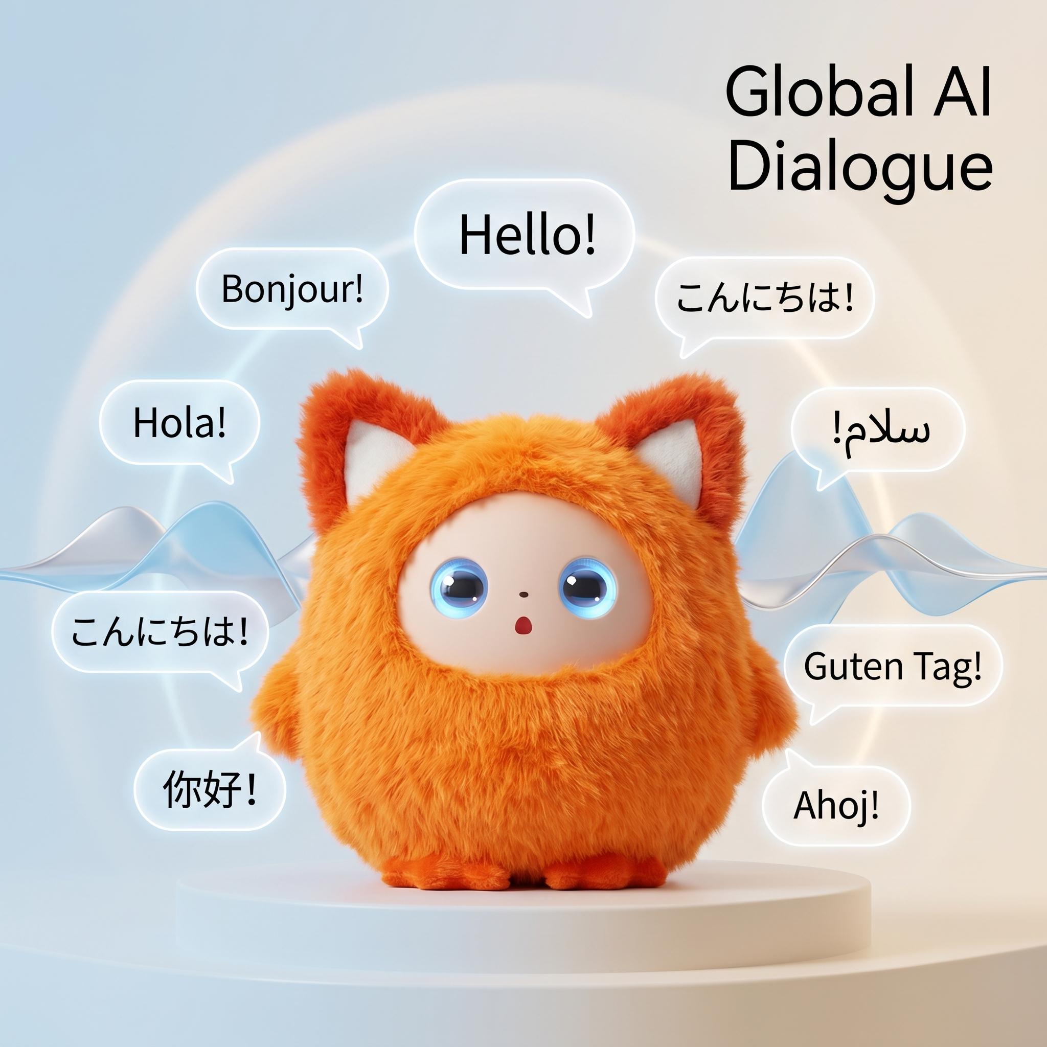 Orange Fox Cat AI Dialogue Smart Talking Plush Educational Toy for Kids оранжевый