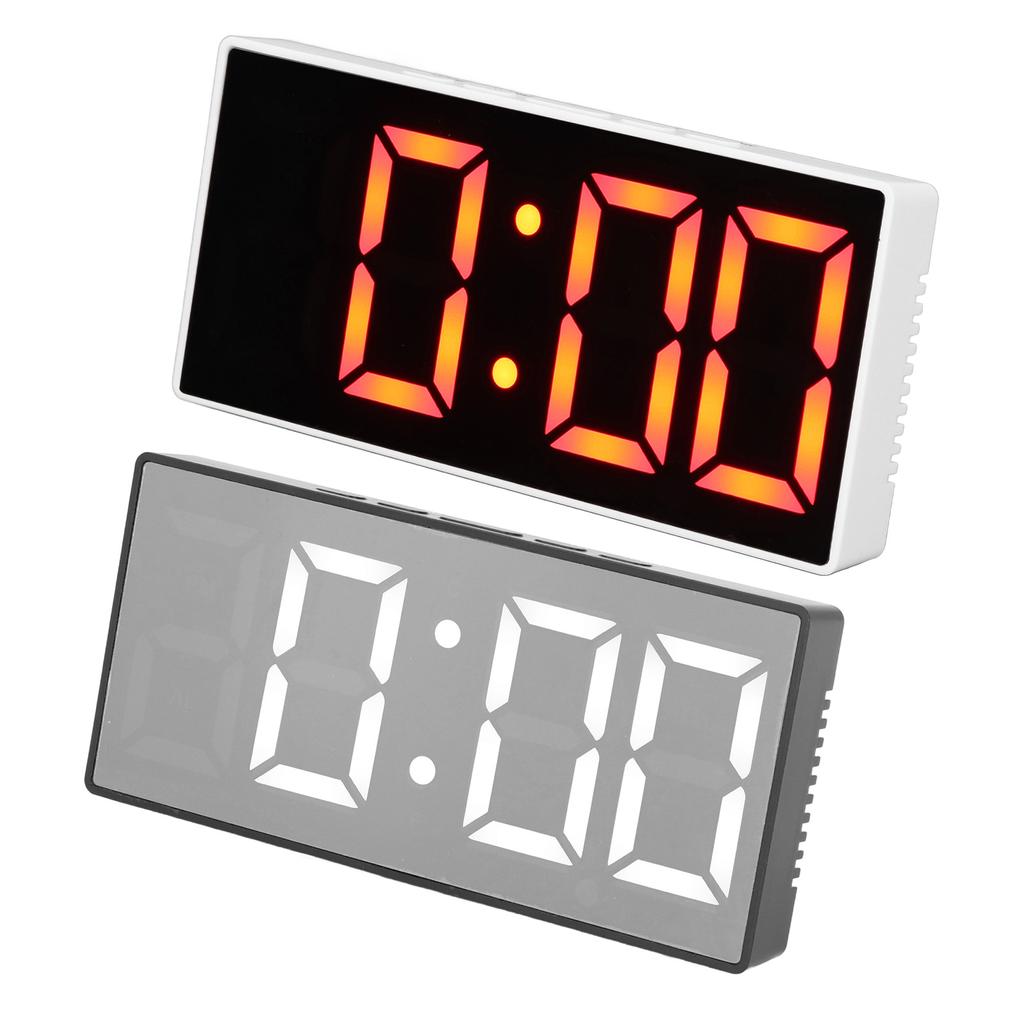 Digital Alarm Clock LED Mirror Electronic Clock USB Power Temperature Humidity Monitors Alarm for Ho