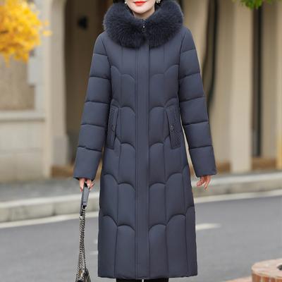 Plus Size XL-6XL Meia Idade Mulher Longo Casaco Inverno Outerwears Com Capuz Elegante Solto Grosso Quente Senhora Jaquetas Inverno Parkas