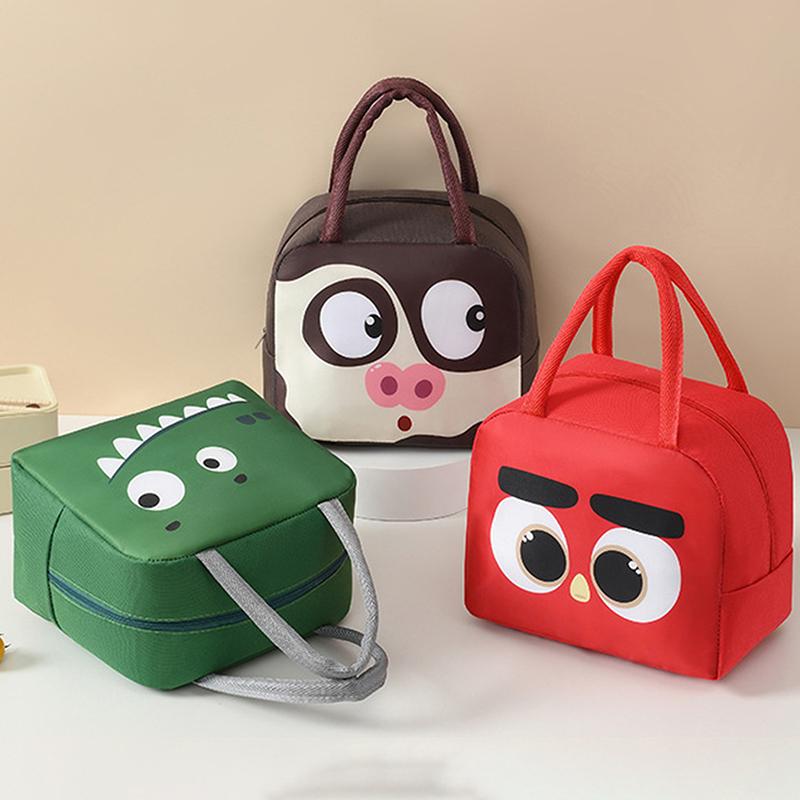 Cartoon Animals Printed Thermal Lunch Bags For Children Kids Storage Banto Lunchbox Food Bag Insulation Bags