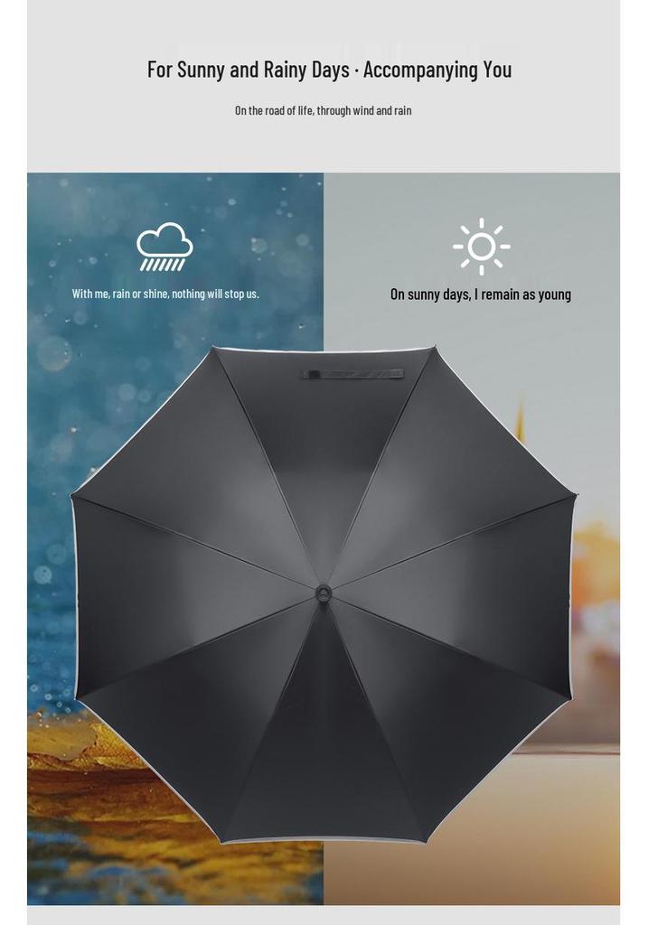 Elderly Dual-Use Walking Stick Umbrella: Lightweight, Anti-Slip, Reflective, with Sun and Rain Protection