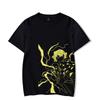 Men Harajuku Black Washed T-Shirt Hip Hop Streetwear Japan Anime Graphic Cotton Casual Tshirt Summer Short Sleeve Tops T Shirt