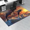 Two Jumping Dolphins Sunset Ocean Seabird Scenery Print Area Rug Non‑Slip Rectangular Floor Mat Home Decor