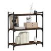 Bookshelf 3 Shelves Smoked Oak Finish 80 X 30 X 86 Cm Engineered Wood