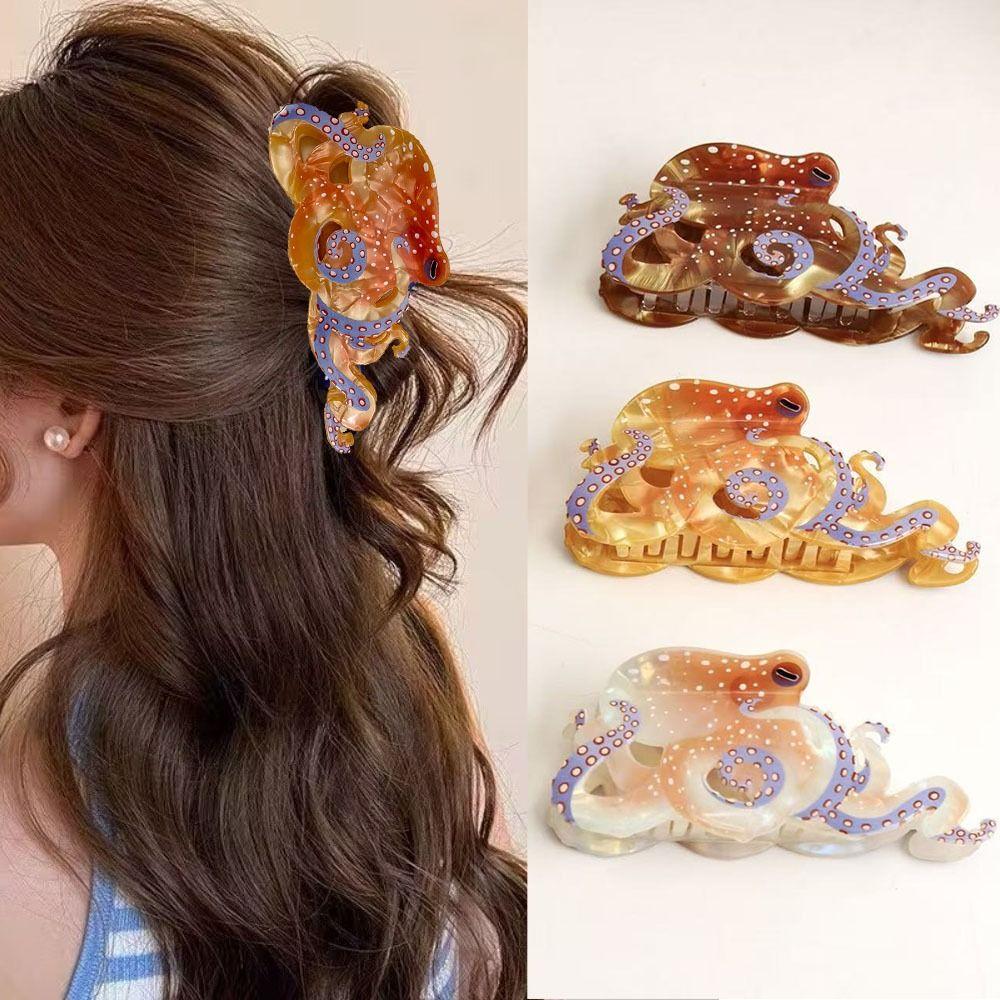 Fashion Octopus Hair Claw Clip Cartoon Lightweight Hairpin Non Slip Hair Barrettes Women