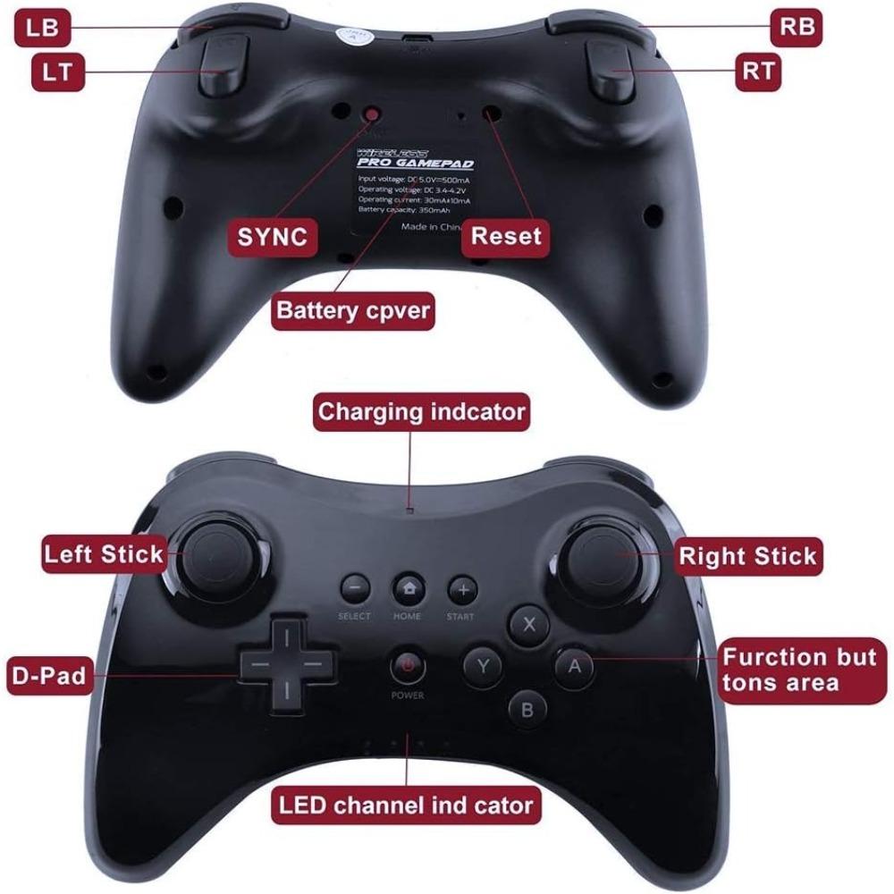 Extension Wireless Pro Controller for Nintendo Wii U Gamepad Console