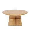 Tavolo da Pranzo Rotondo Estensibile 110-150x110x77,5 cm, Tavolo da Cucina per 2-8 Persone, Salvaspazio con Ripiano Integrato, Tavolo Moderno in Legno dall'Aspetto Naturale