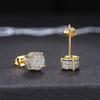 Classic Personality Geometry Round Micro Inlay Full Zircon Stud Earrings for Men Women Hip-hop Fashion Couple Earrings Jewelry