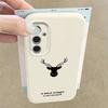 Einfache Hirschmuster TPU Weiche Schlanke Hülle Für Samsung S25 S24 FE S23 Ultra S22 S21 A16 A56 A36 A55 A15 Stoßfest Matte Ledertextur Handyhülle