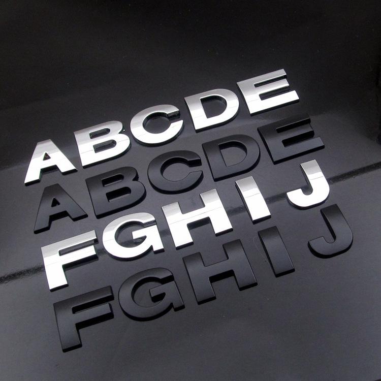 3D Metal English Letter & Number Car Sticker Emblem