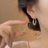 New Statement Shiny Rhinestone Earrings Classic Geometric Round Hoop Earrings Fashion Circle Jewelry Women Accessories