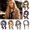 Y2k Aesthetic Colorful Striped Scarf Thin Skinny Belt Knitted Scarf Long Warm Fluffy Neckerchief Photo Props