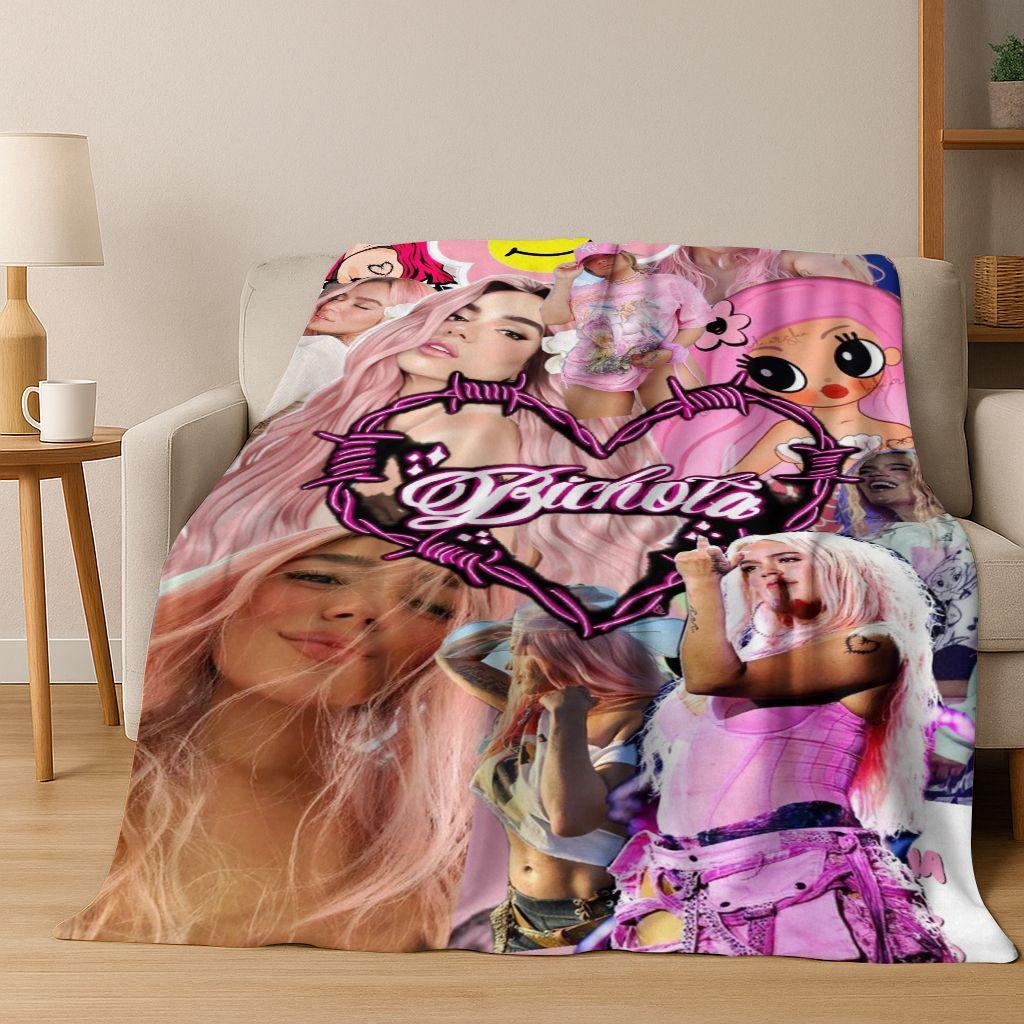 3D Karol G Singer Carolina G Art Flannel Blanket,Cozy Soft Throw Blanket for Home Bedroom Bed Sofa Picnic Office Cover Gift