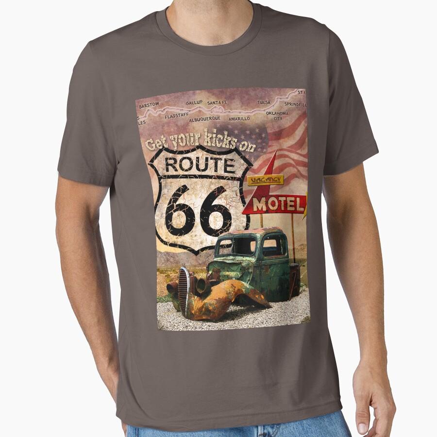 Получите ваши кеды на дорожном знаке Route 66 us highway Винтажная футболка с принтом The Mother Road для мужчин большого размера Взрослые топы S-6XL S