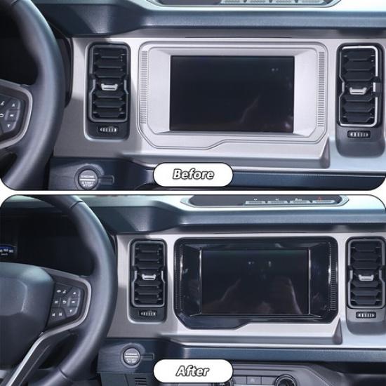 Central Console GPS Navigation Panel Frame Decor Trim Cover For Bronco -25
