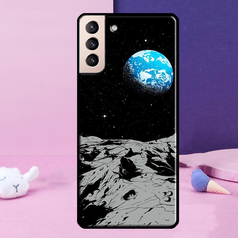 Moon Stars Space Phone Case For Samsung Galaxy S25 S24 Ultra S9 S10 S20 S21 S22 Plus S23 FE S24 FE Cover