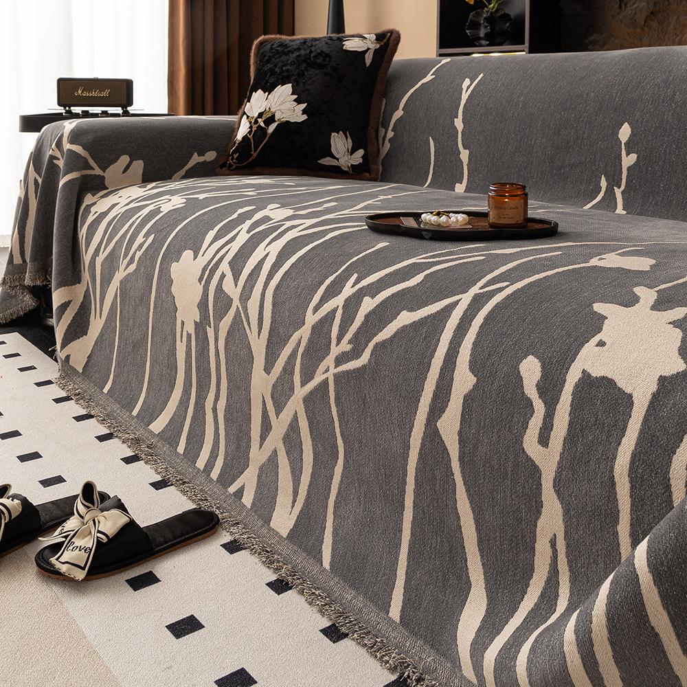 

Мягкий чехол для дивана для всесезонного использования для 1-4-местных диванов, секционных и кресел, бежевый и черный геометрический узор, чехол для секционного дивана, чехол, подходящий для домашних животных 180*130CM