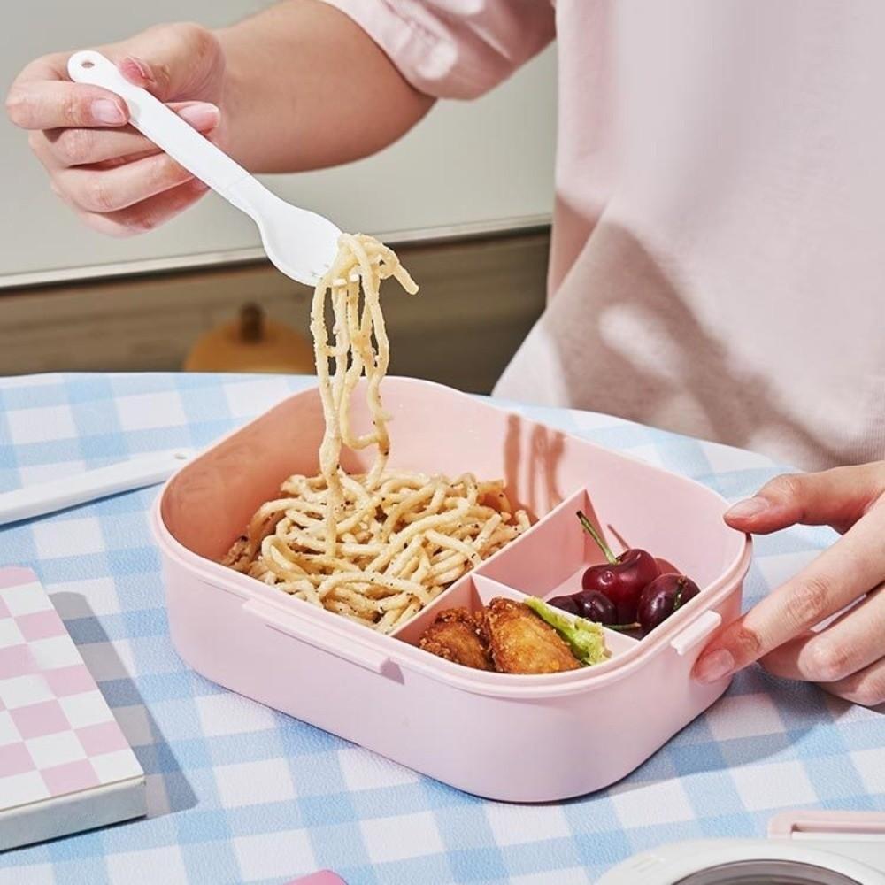 Leak-proof 3 grids Lunch Box Sealed Picnic Box Lunch Box with fork spoon  Outdoor Activities