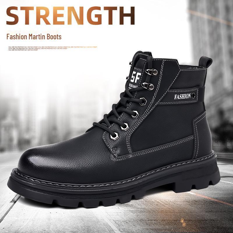 

Мужские высокие кожаные хлопковые ботинки Northeast — теплые, с бархатной подкладкой для работы на открытом воздухе осенью/зимой и занятий альпинизмом. 41