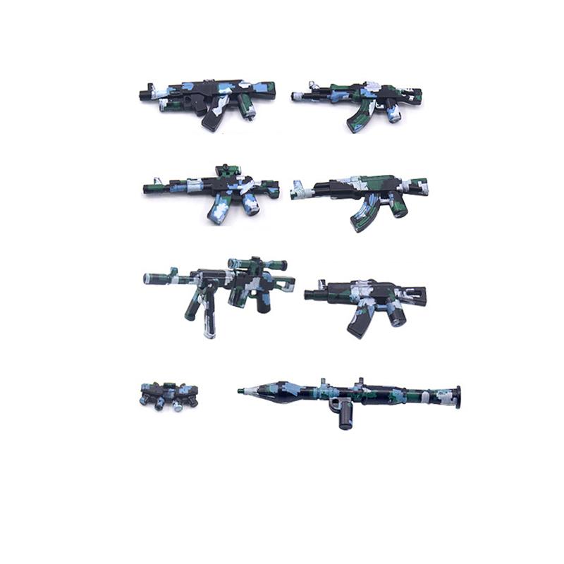25/50/100Pcs Military Weapons SWAT Gun Cannon Soldier Army Police Hat Building Blocks Figure Accessories Model Bricks DIY Toy
