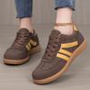 Spring Women's Retro Color Block Lace-up Sports Shoes - Plus Size German Training Style