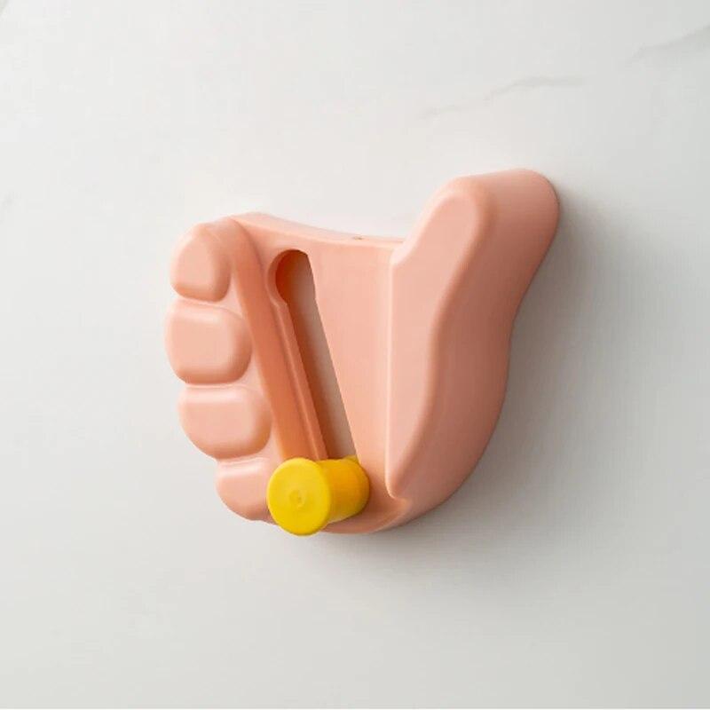 

Креативный многофункциональный скользящий крючок с зажимом для швабры без проколов на кухне, в ванной, клейкая стойка для метлы, домашний подарок