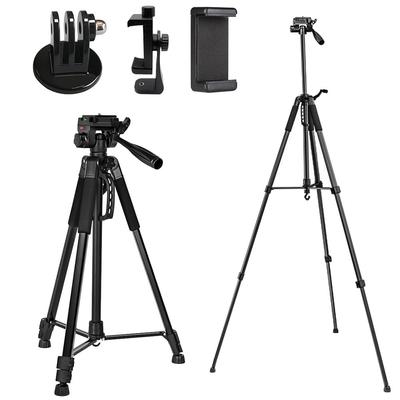 Glvaner Stativ Smartphone Smartphone-Halterkopf mit Aufbewahrungstasche Smartphone-Stativ 152cm Fotografie Stativständer Aluminium Videokamera SLR Tragen