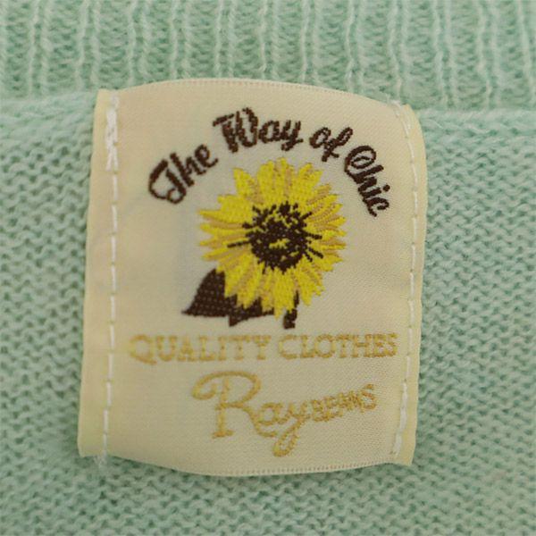 Ray Beams Cashmere 100% Long Sleeve Cardigan Green Women Used