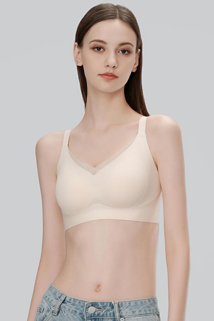 Basic Wide Side Bra for Firm Side Fat and Gravity Fit Support Underwear 3D Waterdrop Wide and Hook and Loop Design for a Beautiful Body Wireless Bra