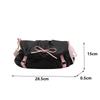 Y2K Sweet Ballerina Inspired Women's Crossbody Bag Fashion Soft Pink Bow Decor PU Leather Shoulder Bag for Commuting, Dating, Casual Outings CLE