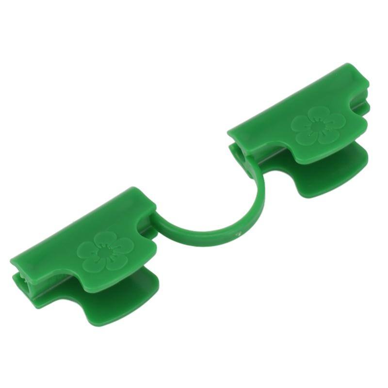 50Pcs Greenhouse Clamp PE Plastic 2 Head Plant Film Clamp Soil Sheet Clip For Horticulture 8mm / 0.31in