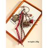 Small and cute leather leopard print small bag pendant keychain leopard print bear love extremely complex bag pendant