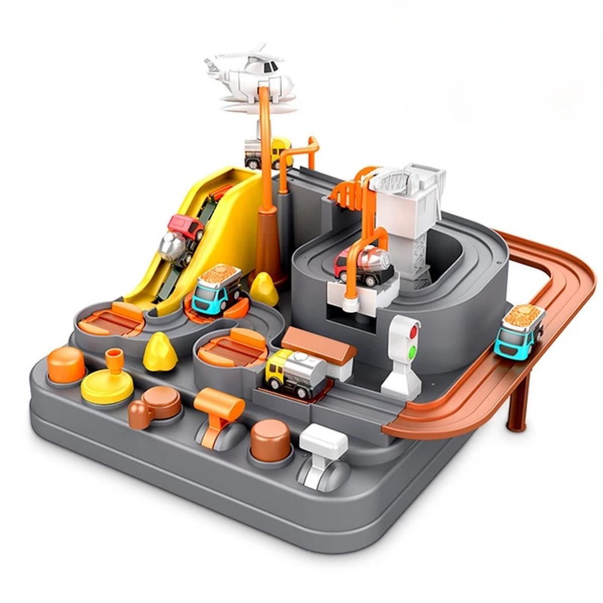 

(H0826)Игрушки для приключений в машине, набор игрушек «Спасение города», развивающие игрушки для детей с аутизмом, интерактивные гоночные игрушки для родителей и детей с 3 мини-машинками