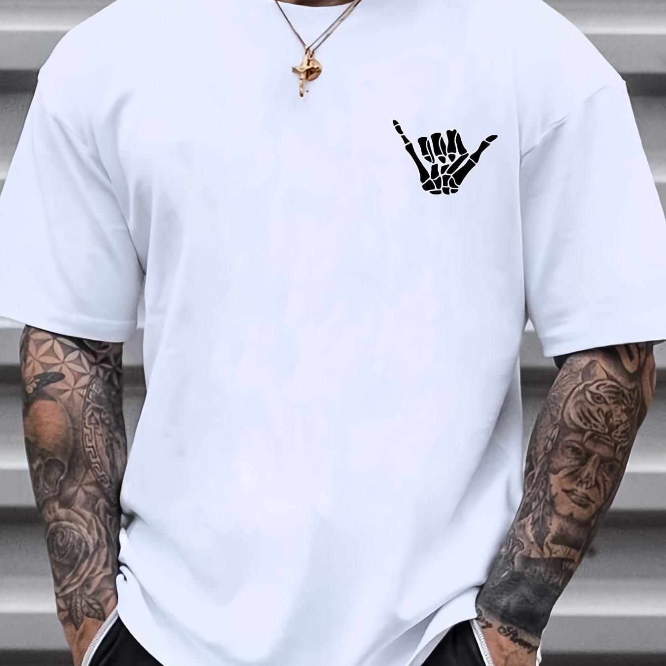 

Mens Rock and Roll Graphic Tee Casual Crew Neck Versatile for Spring Summer Fall Ideal Gift Top 4XL