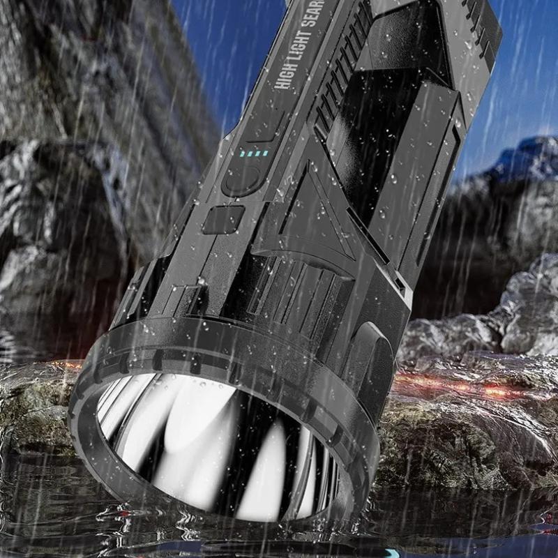 New Powerful LED Flashlight 20W Super Bright Long Range Charging Searchlight Multifunctional Waterproof Work Light Fishing